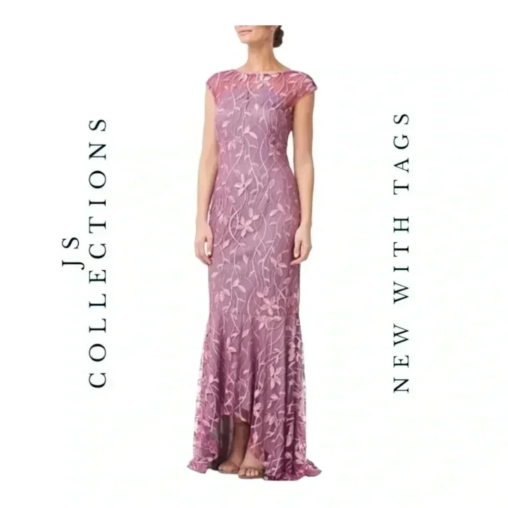 0459W. Js COLLECTION FORMAL DRESSS PINK AND LAVENDER IN COLOR SIZE 2